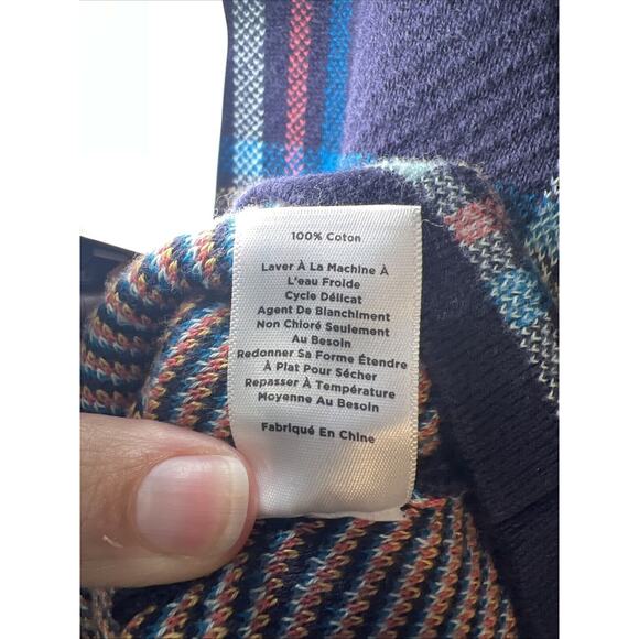 Talbots Women’s 3X blue pink white plaid button up cardigan sweater 100% Cotton - Picture 5 of 7